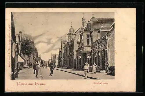 AK Husum, Blick in die Bahnhofstrasse