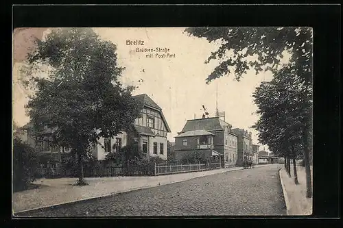 AK Beelitz, Brücken-Strasse mit Post-Amt
