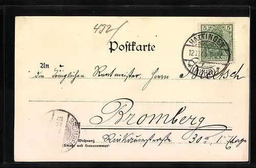 AK Hattingen a. d. R., Strassenpartie mit Kirche