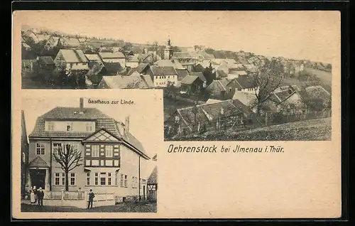 AK Oehrenstock bei Ilmenau, Gasthaus zur Linde, Teilansicht