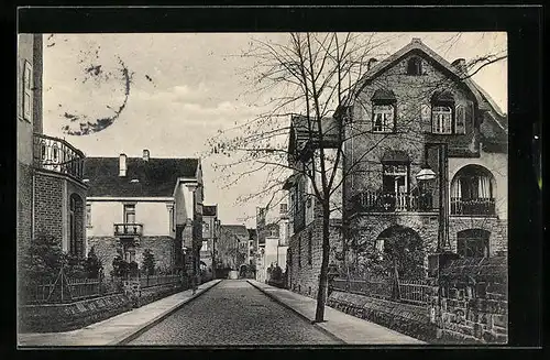AK Karlsruhe, Baischstrasse mit Baum