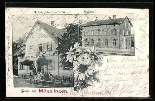 AK Mögglingen, Bahnhof-Restaurant Schweizer, Bahnhof