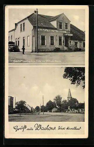 AK Wachow /West-Havelland, Gasthof zur Friedens Eiche von Wilhelm Evers