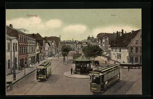 AK Harburg, Sand mit Strassenbahn