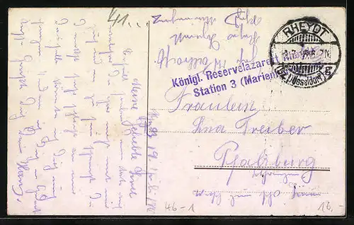 AK Rheydt, Friedrich Wilhelmstrasse mit Strassenbahn