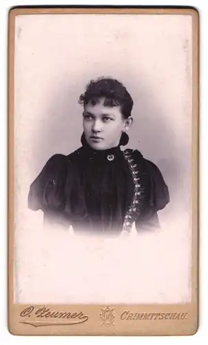 Fotografie Otto Zeumer, Crimmitschau, Jacobgasse 14, eine festlich gekleidete junge Frau