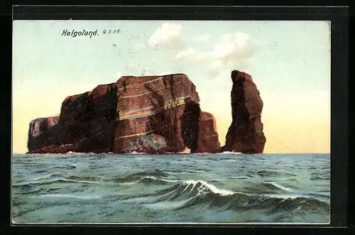 AK Helgoland, Nordansicht von der See aus