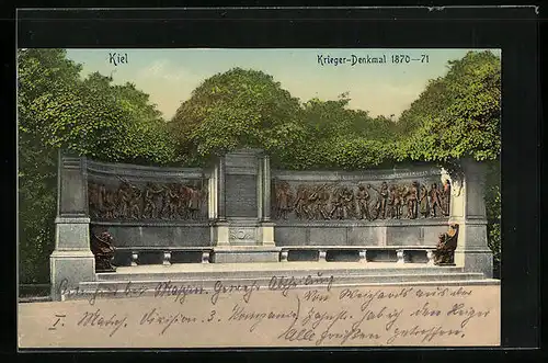 AK Kiel, Ansicht des Kriegerdenkmals 1870-1871