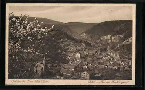 AK Grethen bei Bad Dürkheim, Blick ins Tal zur Frühlingszeit