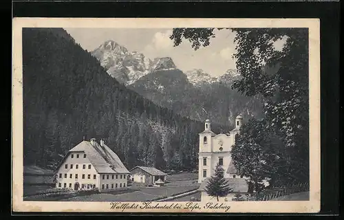 AK Kirchenthal bei Lofer, Blick auf die Wallfahrtskirche