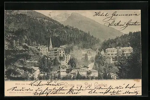 AK Badgastein, Blick von den Schwarzenberg-Anlagen