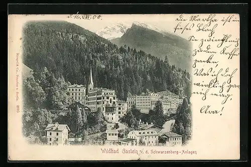 AK Bad Gastein, Blick von den Schwarzenberg-Anlagen