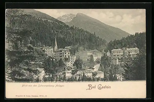 AK Bad Gastein, Panoramablick aus der Vogelschau
