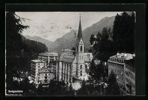 AK Badgastein, Blick auf die Kirche