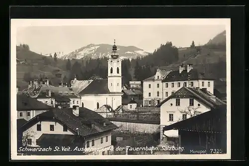 AK Schwarzach-St. Veit, Teilansicht mit Kirche