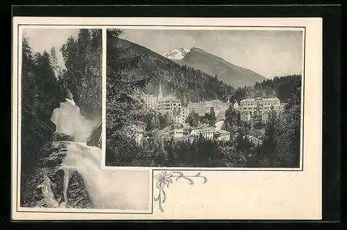 AK Bad Gastein, Gesamtansicht, Wasserfall
