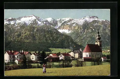 AK Grossgmain, Totale mit Lattengebirge