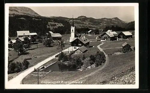 AK Siebratsgfäll, Ortsansicht mit Strasse aus der Vogelschau