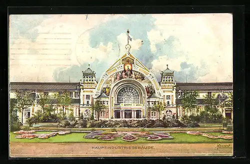 Künstler-AK Nürnberg, Bayer. Jubil.-Landes-Ausstellung 1906, Hauptindustriegebäude