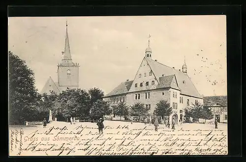 AK Sömmerda, Ortspartie mit Kirche