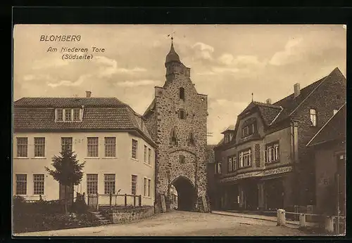 AK Blomberg, Am Niederen Tore mit Modegeschäft Südseite