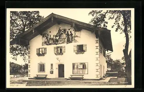 AK Unterwössen /Chiemgau, Ansicht des Postamtgebäudes