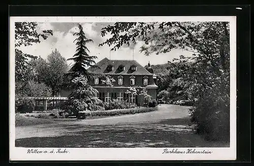 AK Witten a. d. Ruhr, Parkhaus Hohenstein mit Grünanlagen