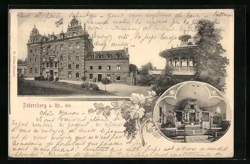 AK Petersberg a. Rh., Hotel auf dem Petersberg mit Innenansicht