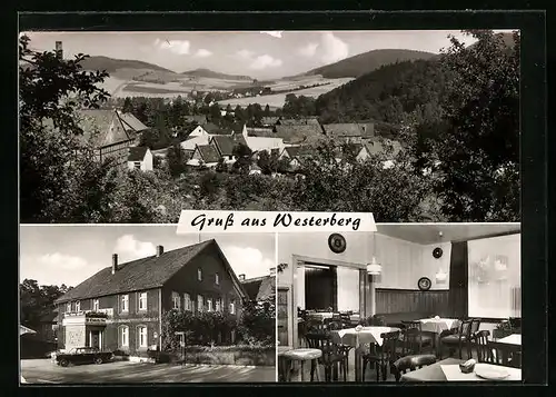 AK Westerberg, Gasthaus Zum Zwetzschenkreuger, Innenansicht, Teilansicht