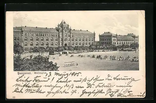 AK Hannover, Partie am Welfenplatz mit Kaserne