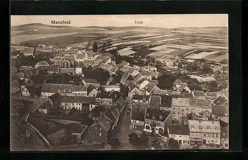 AK Mansfeld, Totalansicht aus der Vogelschau