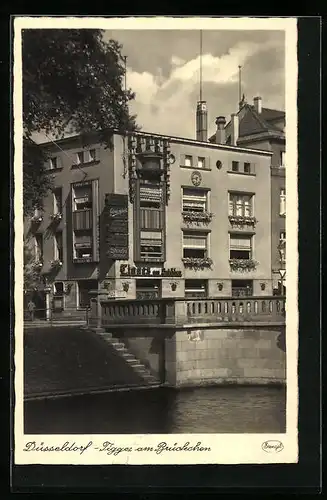 AK Düsseldorf, Gasthaus Tigges am Brückchen