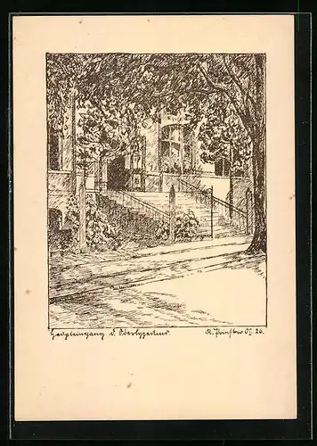 Künstler-AK Minden i. W., Darstellung vom Ober-Lyzeum