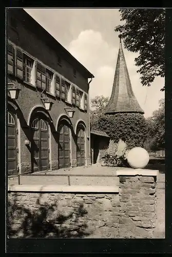 AK Sömmerda, Feuerwache und Turm der Stadtmauer