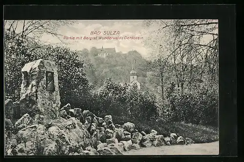 AK Bad Sulza, Partie mit Bergrat Wunderwalds Denkstein