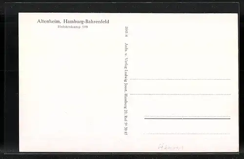 AK Hamburg-Bahrenfeld, Altenheim, Mehrfachansichten, Holstenkamp 119