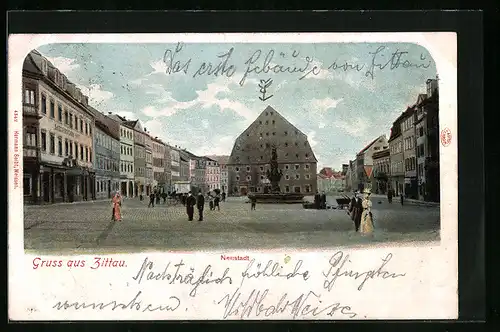 AK Zittau, Neustadt-Platz