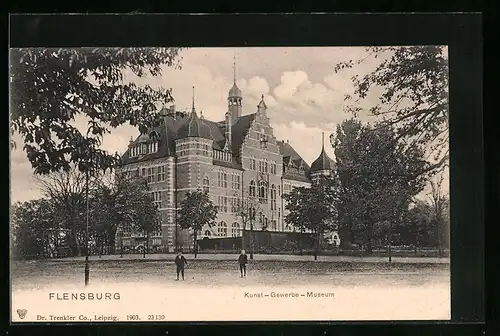 AK Flensburg, Blick zum Kunstgewerbemuseum