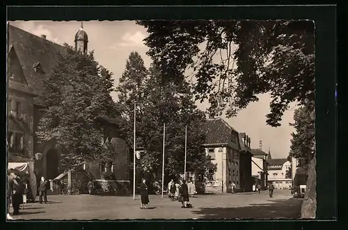 AK Sömmerda, Marktstrasse mit Rathaus