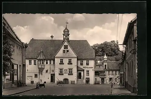 AK Rastenberg i. Thür., Rathaus mit Ratskeller