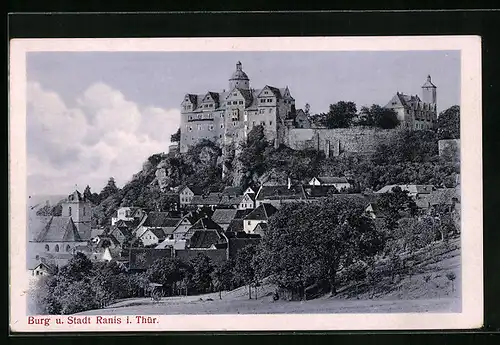 AK Ranis i. Thür., Totale mit Burg