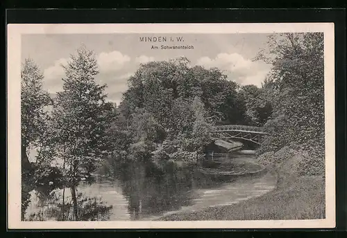 AK Minden i. W., am Schwanenteich