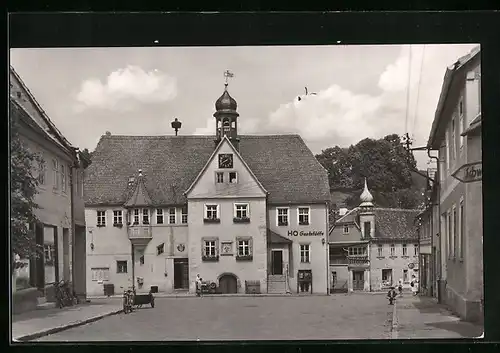 AK Rastenberg i. Thür., Rathaus mit Ratskeller