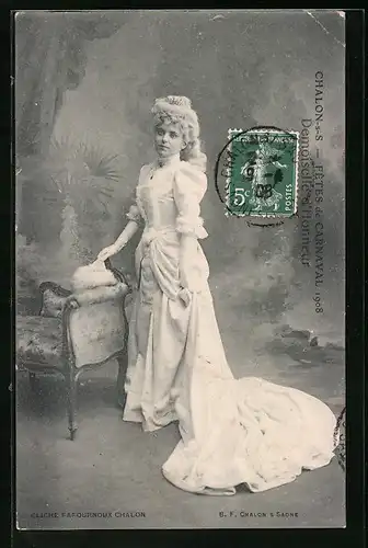 AK Chalon-sur-Saone, Fètes de Carnaval 1908 - Demoiselle d`Honneur