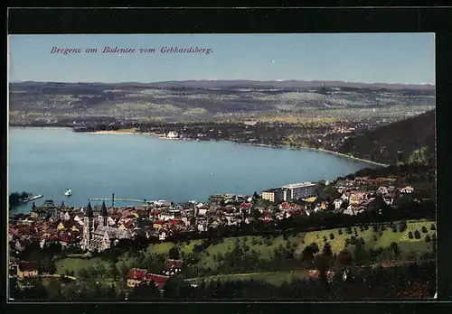 AK Bregenz, Ortsansicht vom Gebhardsberg aus