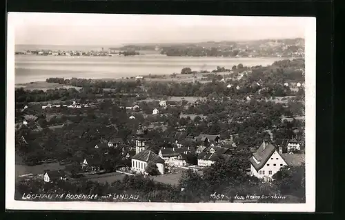 AK Lochau, Ortsansicht mit Bodensee und Lindau