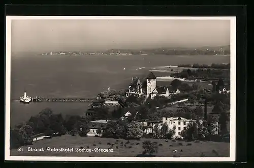 AK Lochau, Strand Palasthotel aus der Vogelschau
