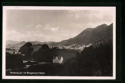 AK Andelsbuch, Teilansicht mit grossem Einzelhaus