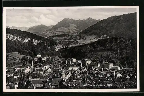 AK Feldkirch, Blick auf Ort und Gurtisspitze