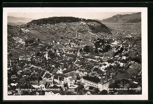 AK Feldkirch, Teilansicht mit Ardezzenberg aus der Vogelschau